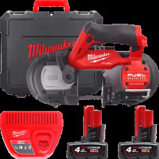 Пила стрічкова акумуляторна безщіткова MILWAUKEE, M12 FBS64-402C, 64мм  (зарядний пристрій С12 С, 2 акумулятори М12 В4 4Аг, поло