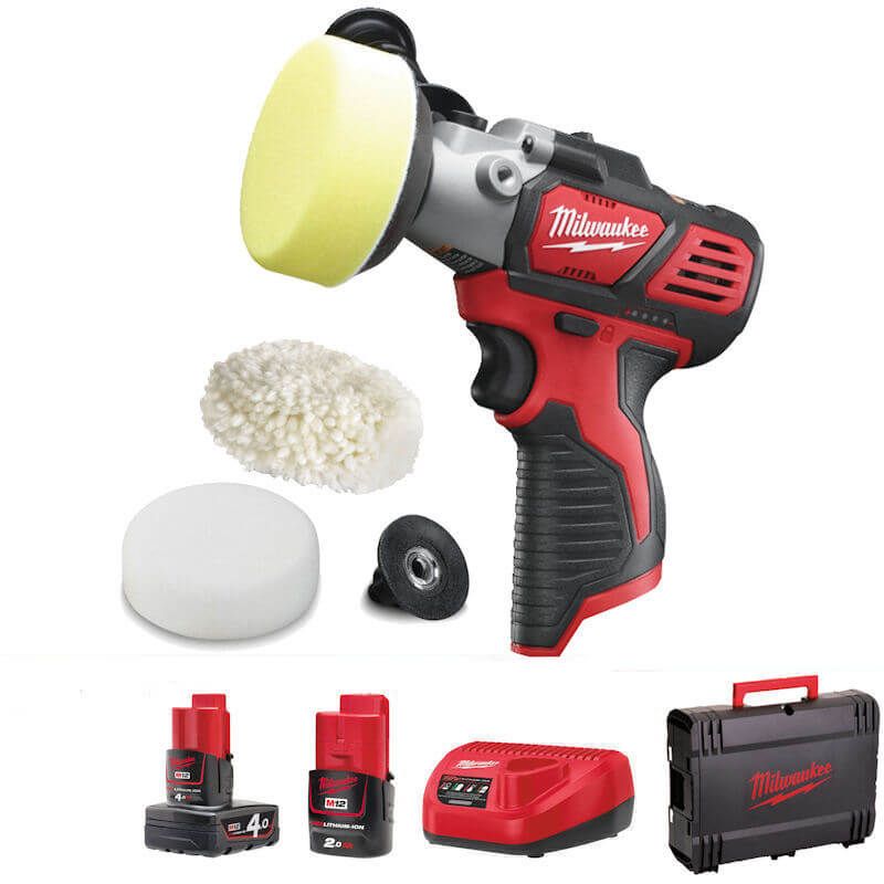 Машина полірувальна акумуляторна MILWAUKEE, M12 BPS-421X (+ полірув., шліфувал. платф., підошва з вовни, полірув. губка (2шт.),