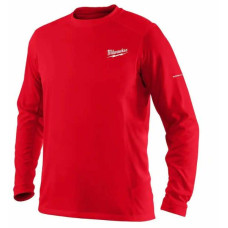 Футболка MILWAUKEE, WWLS дихаюча з довгим рукавом, червона, розмір L