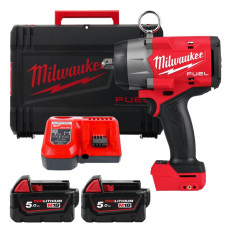 Гайковерт акумуляторний безщітковий 1/2'' MILWAUKEE, M18 FHIW2P12-502X, 1491Нм, з піном (зарядний пристрій M12-18 FC, 2 акумулят