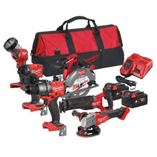 Набір з 6 інструментів акумуляторних безщіткових MILWAUKEE, M18 FPP6G3-502B (зарядний пристрій M12-18 FC, 2 акумулятори М18 В5 5