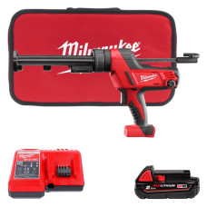 Пістолет для герметиків акумуляторний MILWAUKEE, C18 PCG/310C-201В, 310мл (зарядний пристрій М12-18 С, 1 акумулятор М18 В2 2Аг,