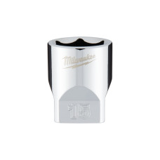 Головка торцева хромована 1/4'' 6гр. MILWAUKEE, 15мм