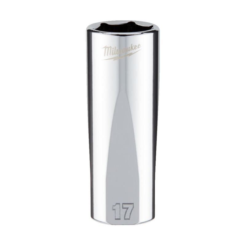 Головка торцева хромована 3/8'' 6гр. MILWAUKEE, подовжена, 17мм