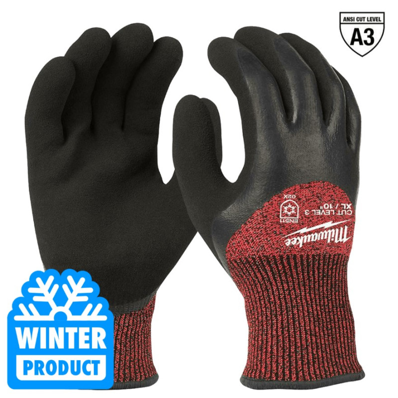 Рукавиці робочі зимові MILWAUKEE, з опором порізам 3/С рівня, розмір 11/XXL