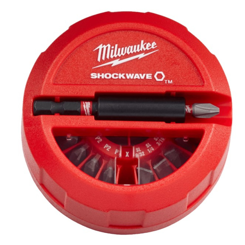 Набір біт SHOCKWAVE MILWAUKEE, (15шт), пластиковий кейс