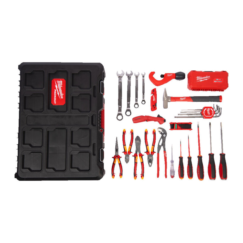 Набір ручного інструмента для інсталятора MILWAUKEE в кейсі PACKOUT