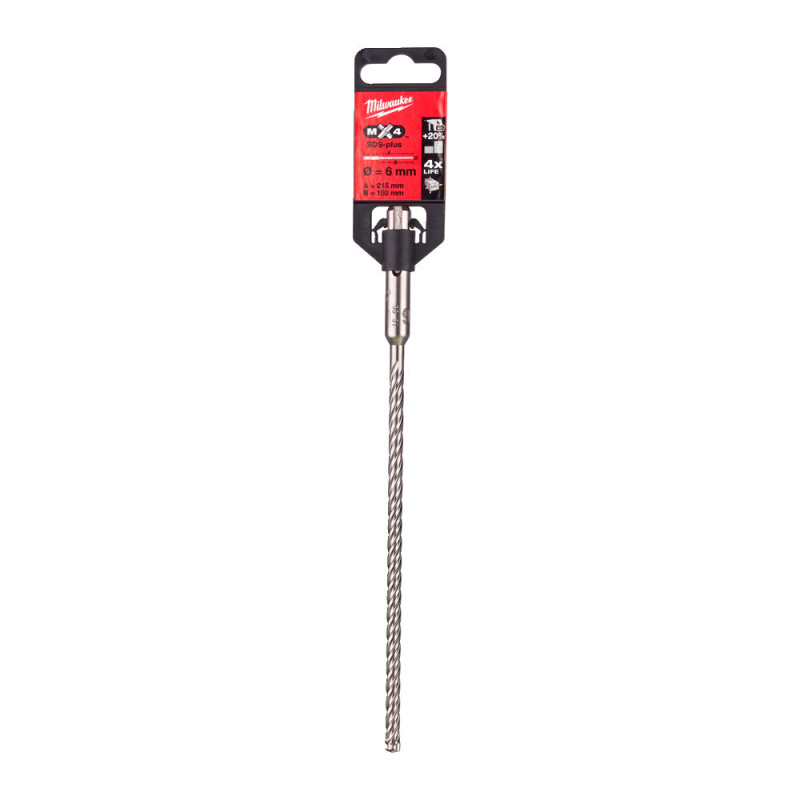 Бур SDS-PLUS MX4 MILWAUKEE, діаметр 6,0х215х150мм