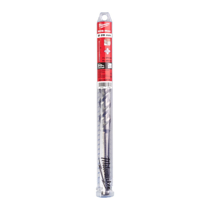Бур SDS-MAX MX4 MILWAUKEE, діаметр 28,0х370х250мм