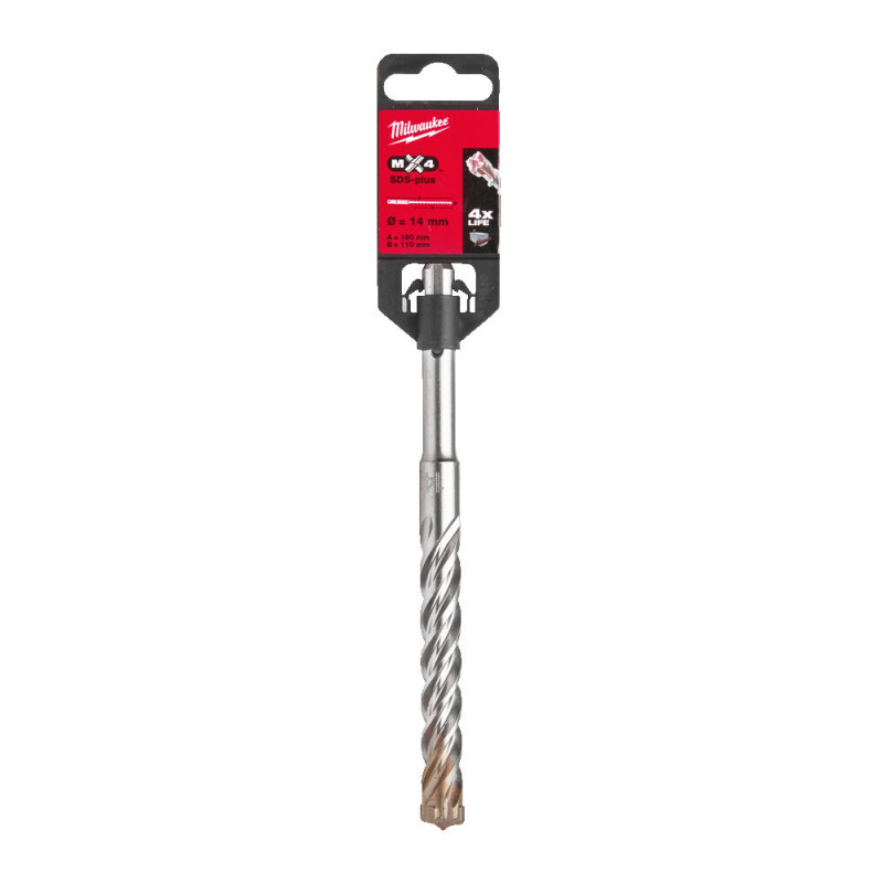 Бур SDS-PLUS MX4 MILWAUKEE, діаметр 14,0х160х100мм