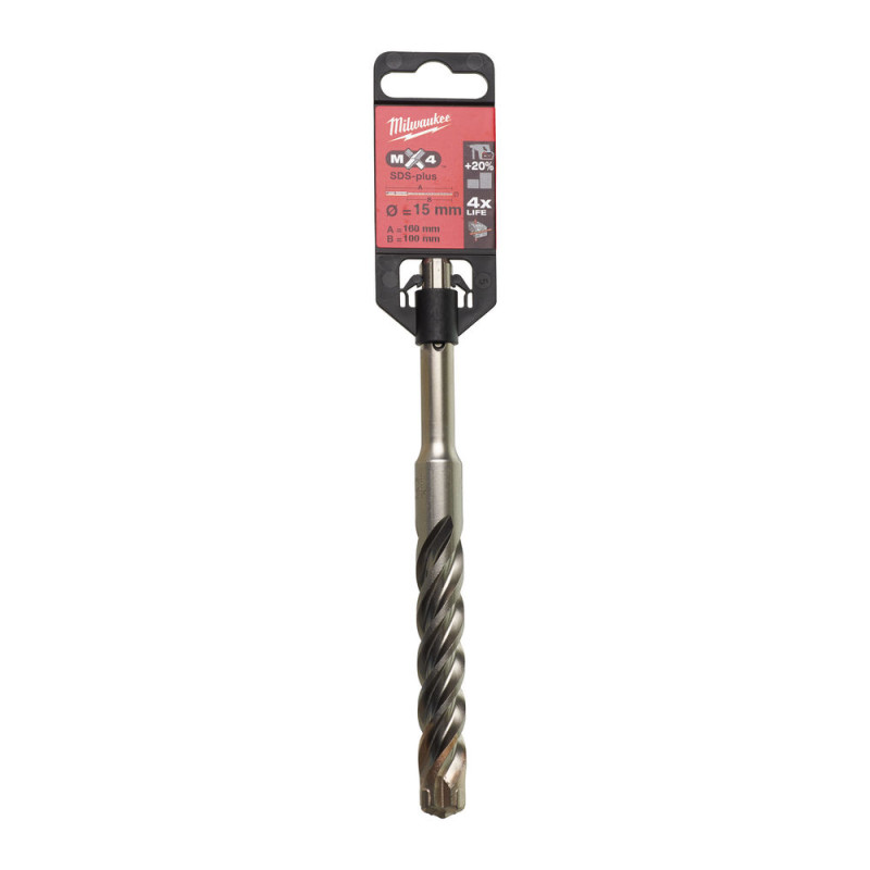 Бур SDS-PLUS MX4 MILWAUKEE, діаметр 15,0х160х100мм