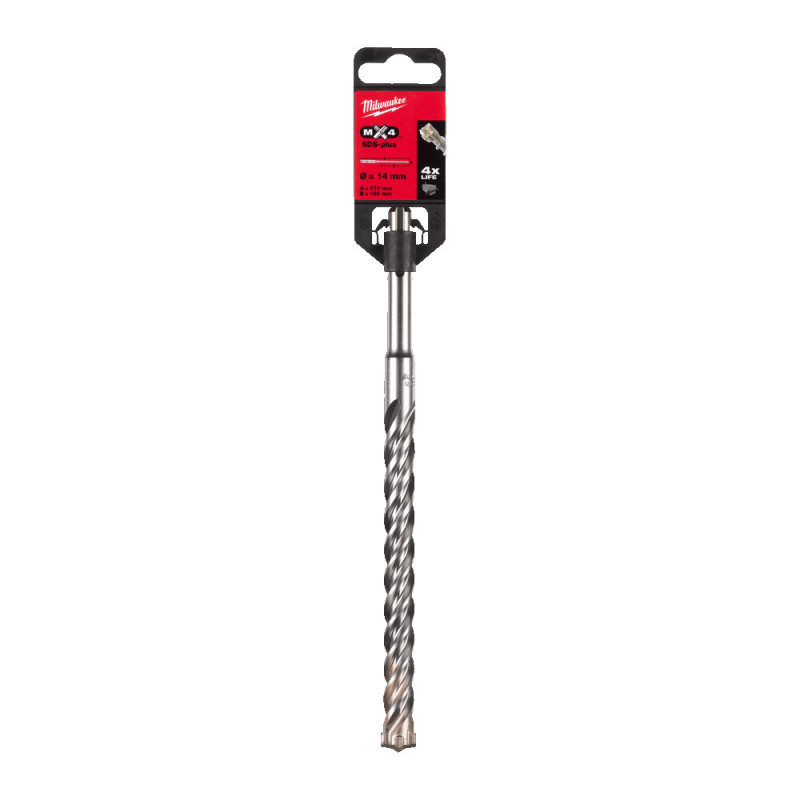 Бур SDS-PLUS MX4 MILWAUKEE, діаметр 14,0х210х150мм