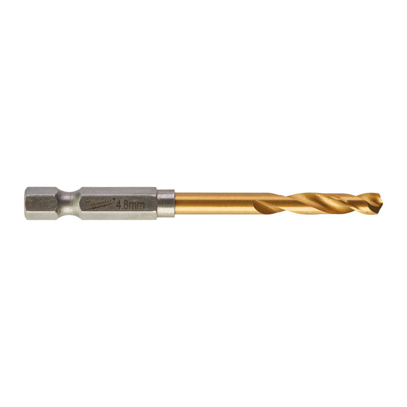 Свердло по металу RedHEX SHOCKWAVE HSS-TiN MILWAUKEE, діаметр 4,8х78х29мм