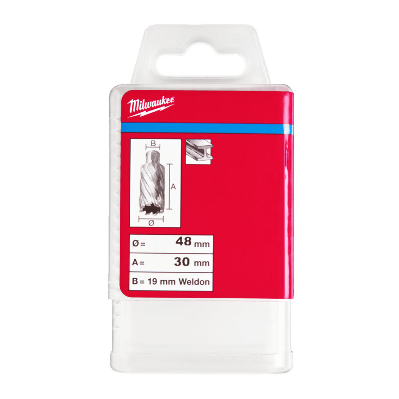 Кільцева фреза по металу MILWAUKEE HSS (WELDON), діаметр 48x30мм