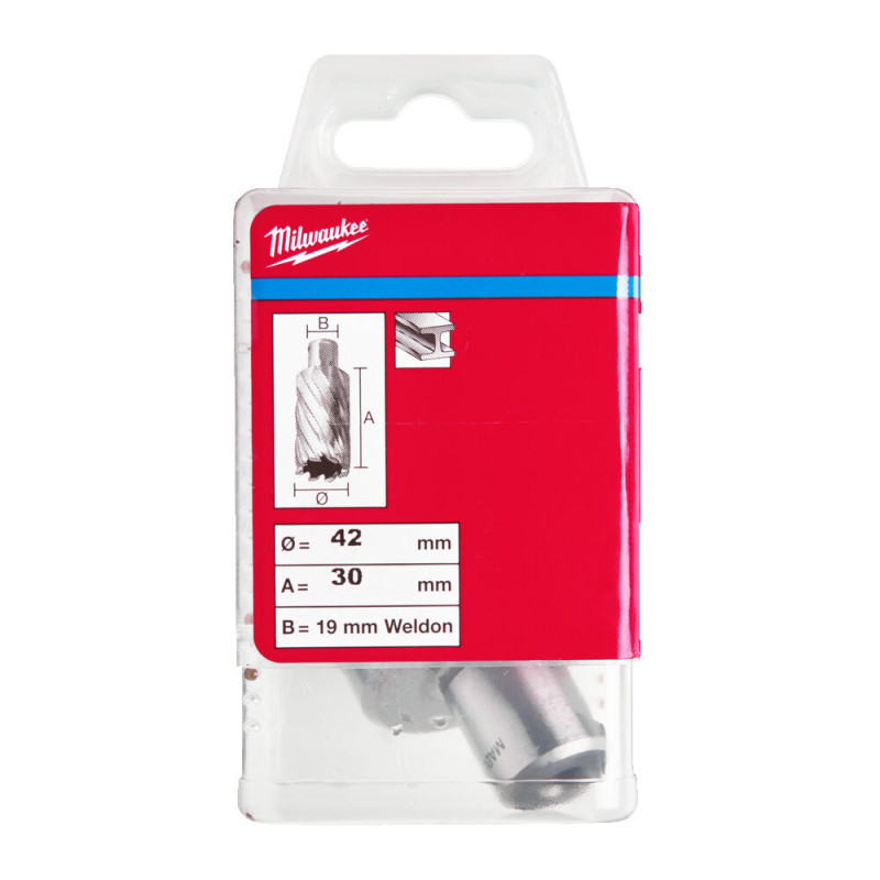 Кільцева фреза по металу MILWAUKEE HSS (WELDON), діаметр 42x30мм