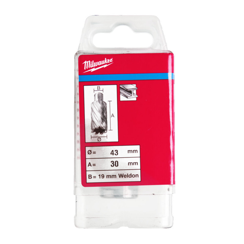 Кільцева фреза по металу MILWAUKEE HSS (WELDON), діаметр 43x30мм