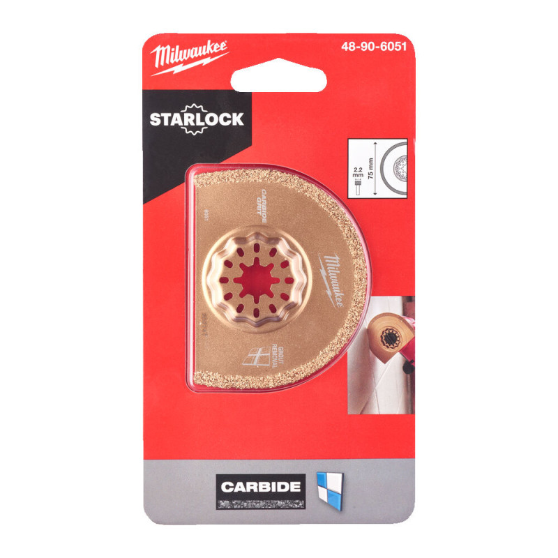 Полотно для мультітула STARLOCK MILWAUKEE, Carbide Grit 75х20х2,2мм (видалення затирки)