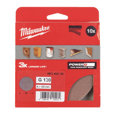 Сітка шліфувальна PG Mesh HL MILWAUKEE, діаметр 125мм, зерно 120, (10шт)