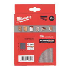 Сітка шліфувальна PG Mesh HL MILWAUKEE, 115х107мм, зерно 240, (10шт)