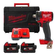 Гайковерт акумуляторний безщітковий 1/2'' MILWAUKEE, M18 FIW2F12-502Х, 339Нм, з кільцем (зарядний пристрій M12-18 FC, 2 акумулят