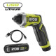 Викрутка акумуляторна RYOBI USB Lithium RSD4-120T 4В (1акум.х2Аг) 5Нм, 200об/хв
