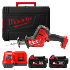 Пила шабельна акумуляторна MILWAUKEE, M18 FHZ-502X (зарядий пристрій M12-18 FC, 2 акумулятори М18 В5 5Аг, полотно, HDкейс)