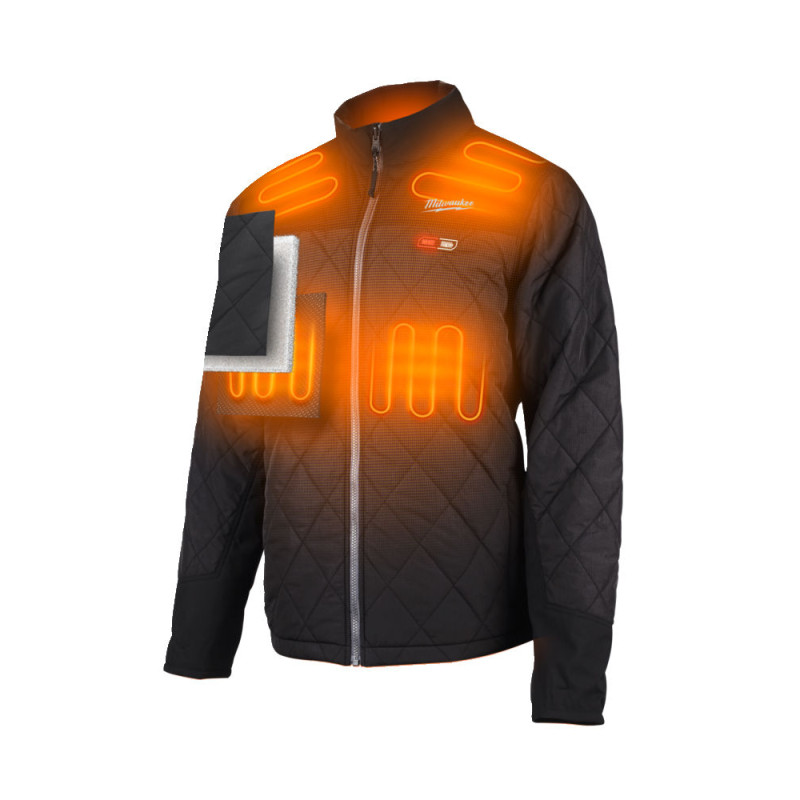 Куртка з електропідігрівом преміальна MILWAUKEE M12HJP-0 (S), чорна (розмір S)