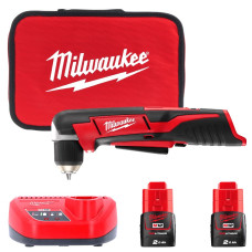 Дриль кутовий акумуляторний MILWAUKEE, C12 RAD-202В, 12Нм (зарядний пристрій С12 С, 2 акумулятор М12 В2 2Аг)