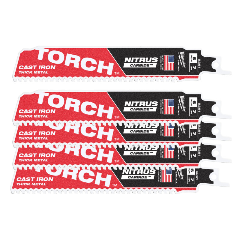 Полотно для шабельних пил TORCH CARBIDE NITRUS MILWAUKEE, 150х3,1мм, (5шт), (метал)