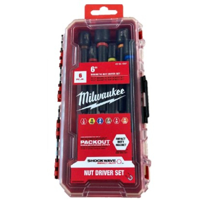 Набір насадок торцевих магнітних под зовнішній 6-гранник ShW MILWAUKEE, 150мм (8/10/13мм) (3шт), пластиковий кейс