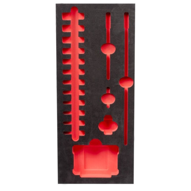 Ложемент для головок подовжених ShW 1/4" SKT, (17шт) (45х178,5х417мм)  для шаф металевих MILWAUKEE
