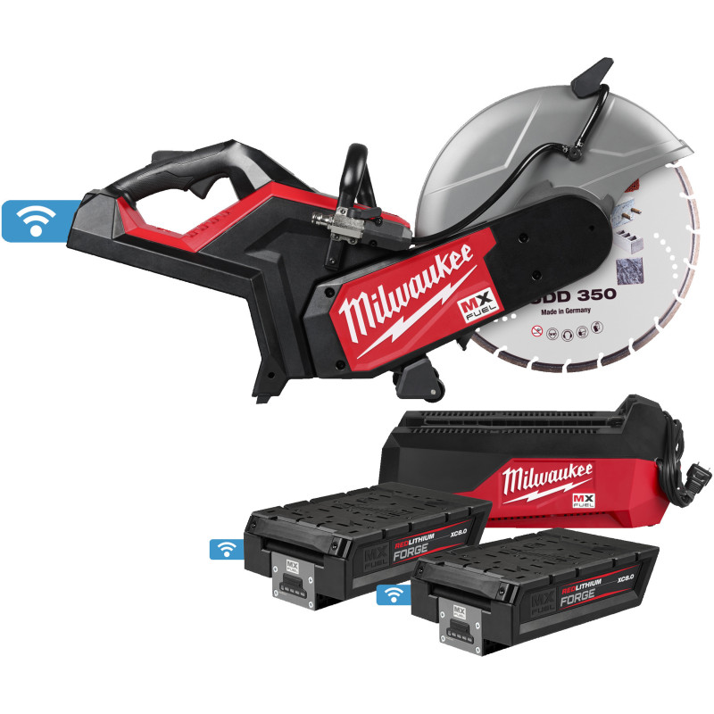 Машина відрізна акумуляторна (різач) MILWAUKEE, MXF COS350G2FC-802, діаметр 350мм (диск HUDD350 , зарядний пристрій MXF FC, 2 ак