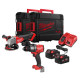 Набір акумуляторних інструментів Milwaukee M18FPP2E3-502X (ударний дриль M18 FPD3, кутова шліфувальна машина M18 FSAG125X, 2xаку