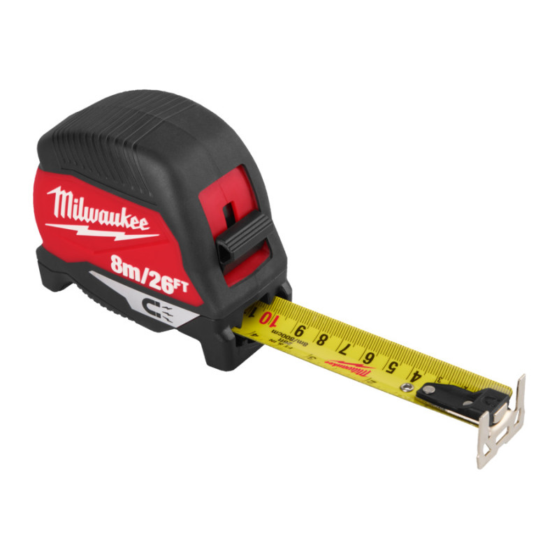 Рулетка магнитная MAGNETIC MILWAUKEE (Gen4),  8м/26фт (30мм)