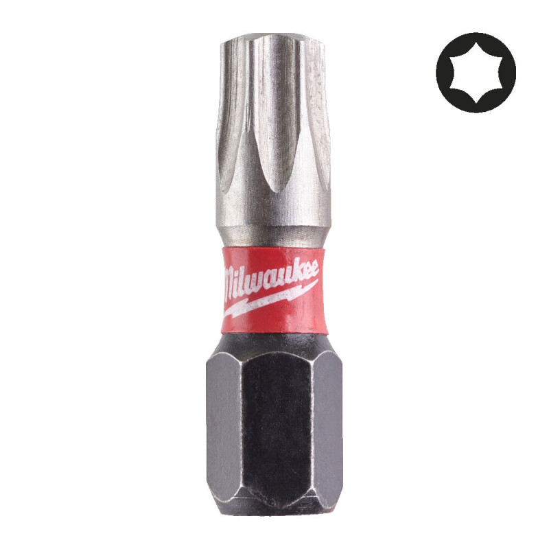 Біта SHOCKWAVE MILWAUKEE, TX30, 25мм, (25шт), пластикова коробка