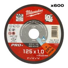 Диск відрізний по металу MILWAUKEE, SCS 41/125х1 PRO+, діаметр 125мм, (600шт)
