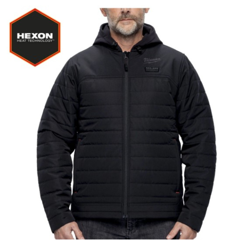 Куртка-пуховик з електропідігрівом MILWAUKEE M12 HPJBL3-0(M), чорна, розмір (M)