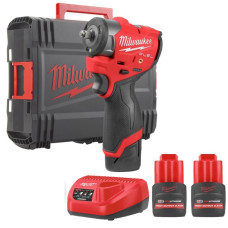 Гайковерт акумуляторний 3/8'' MILWAUKEE з кільцем M12 FSCIWF38-252X, 305Нм (зарядний пристрій, 2 акум. Х 2,5Аг, HDкейс)