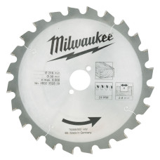 Диск пиляльний по дереву для торцювальних пил MILWAUKEE, діаметр 216х30х2,8мм, 24 зуб.