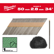 Цвяхи з D-образною головкою MILWAUKEE, 2,8/34 градуси/50мм (2200шт)