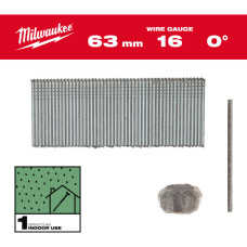 Цвяхи оцинковані з Т-образною головкою MILWAUKEE, 16G/0 градусів/63мм, (2500шт)